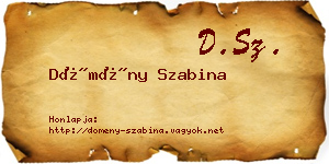 Dömény Szabina névjegykártya