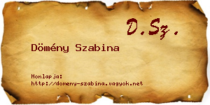 Dömény Szabina névjegykártya